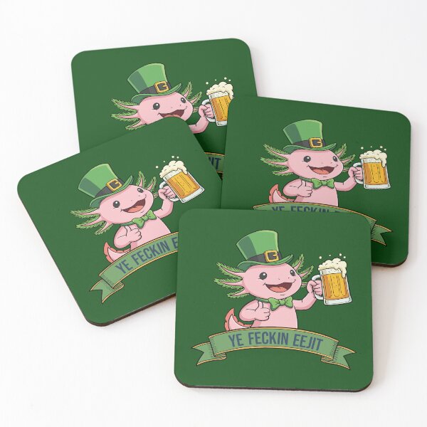 Item preview, Ye Feckin Eejit – Lucky Axolotl Beer Buddy designed and sold by CARPIO Creations.