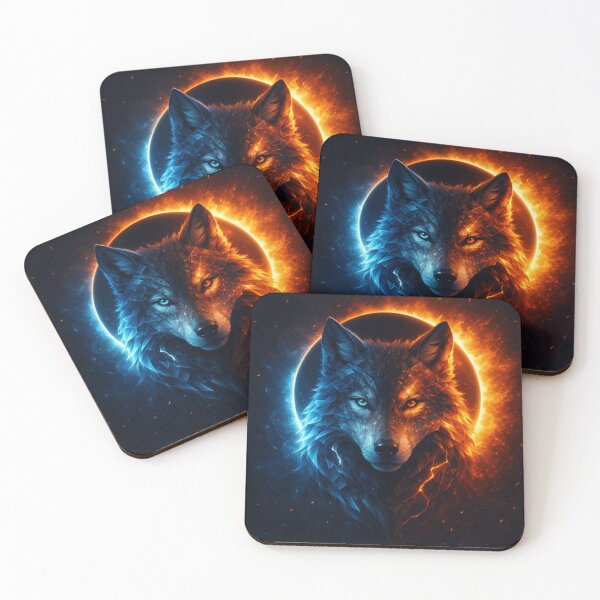 Item preview, Wolf Fire and Ice Eclipse Art designed and sold by GeoWild Designs.