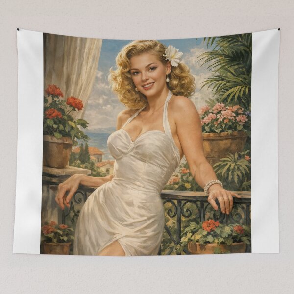 Item preview, Balcony Glamour: Vintage Elegance by the Sea designed and sold by ForeverPrintsOK.
