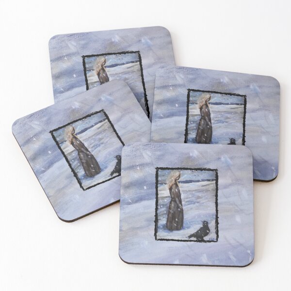 Item preview, Lady and Crow Quiet Companionship Artwork by Katt Yanda designed and sold by Artist-Katt-Yanda.
