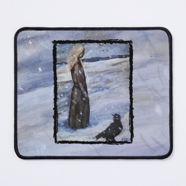 Item preview, Lady and Crow Quiet Companionship Artwork by Katt Yanda designed and sold by Artist-Katt-Yanda.