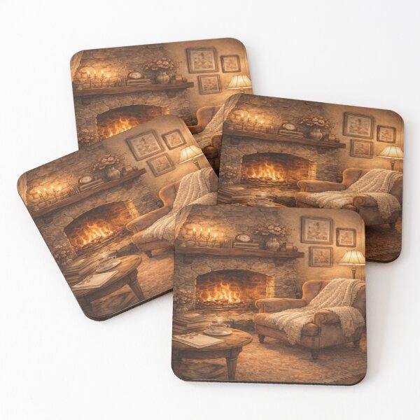 Item preview, Cozy Cottage Fireplace – Victorian Cottagecore Art designed and sold by ArtFreshStudio.