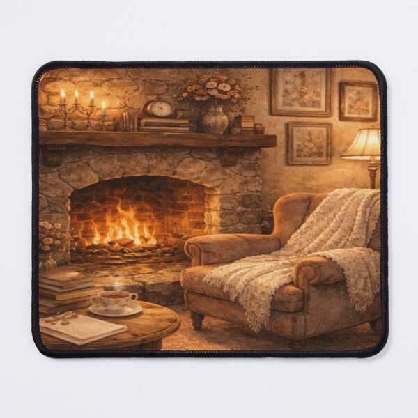 Item preview, Cozy Cottage Fireplace – Victorian Cottagecore Art designed and sold by ArtFreshStudio.