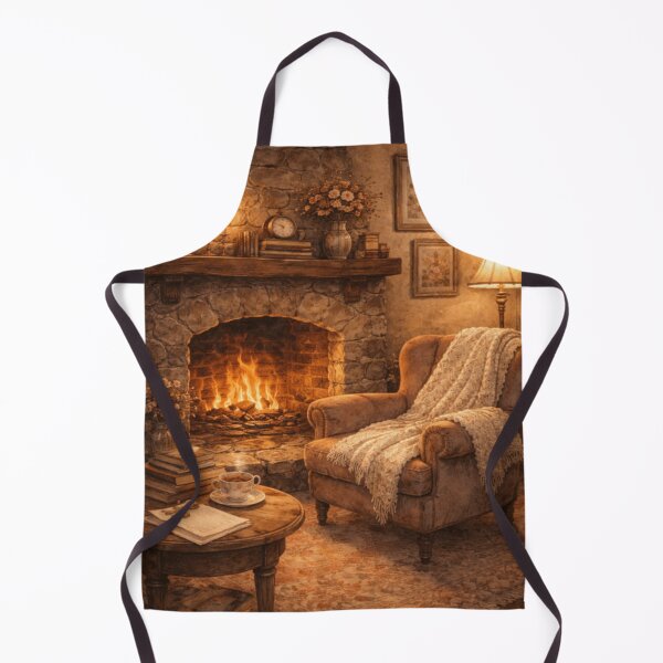 Item preview, Cozy Cottage Fireplace – Victorian Cottagecore Art designed and sold by ArtFreshStudio.