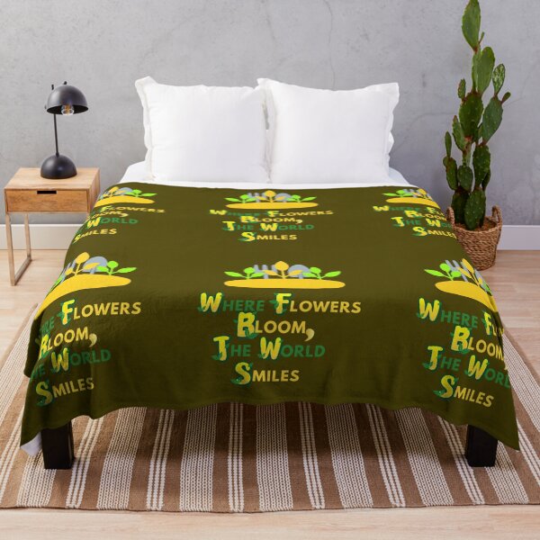 Item preview, Where Flowers Bloom the World Smiles - Botanical Garden Quote Design with Leaves & Gardening Tools., designed and sold by LunaPrintCo.