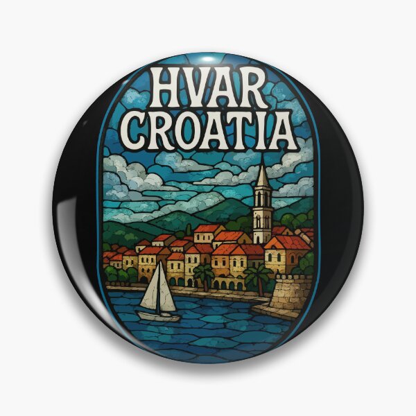 Item preview, Hvar Croatia Stained Glass Art Travel designed and sold by TomFrontierArt.