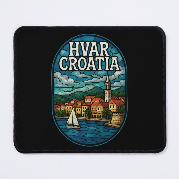 Item preview, Hvar Croatia Stained Glass Art Travel designed and sold by TomFrontierArt.