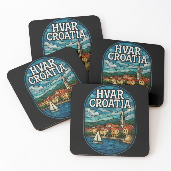 Item preview, Hvar Croatia Stained Glass Art Travel designed and sold by TomFrontierArt.