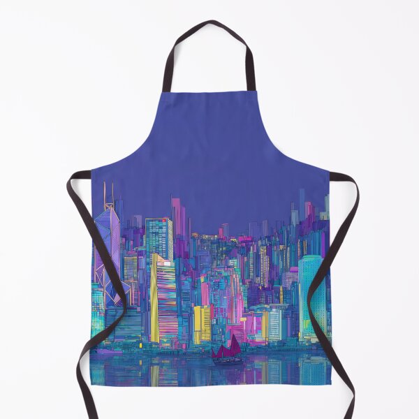 Item preview, Hong Kong Neon Skyline – Lunar Amethyst designed and sold by SkylineVistas Designs.