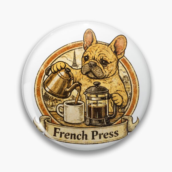Item preview, French Press - Retro French Bulldog Coffee Press  designed and sold by Envision Designs.
