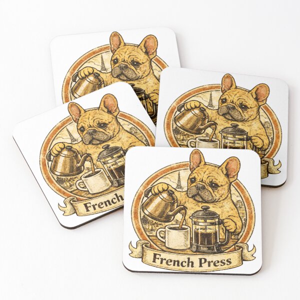 Item preview, French Press - Retro French Bulldog Coffee Press  designed and sold by Envision Designs.
