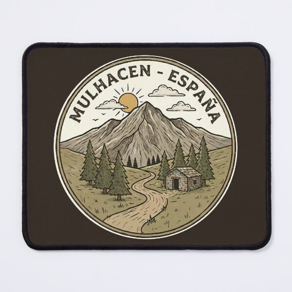 Item preview, Mulhacen Spain Illustration Travel Art Badge designed and sold by KrisSidDesigns.