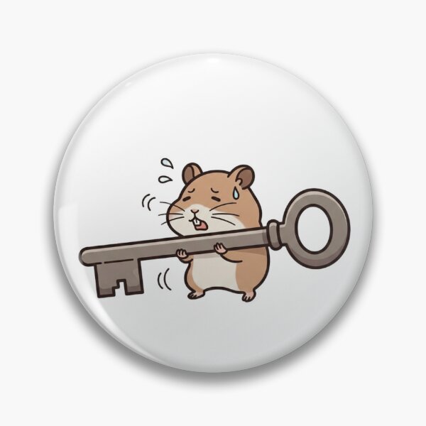 Item preview, Exhausted Hamster Carrying Giant Key designed and sold by MinimalOddity.
