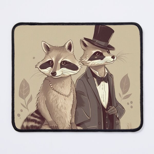Item preview, Vintage Gatsby Raccoon Couple – Retro 1920s Illustration designed and sold by naughty-raccoon.