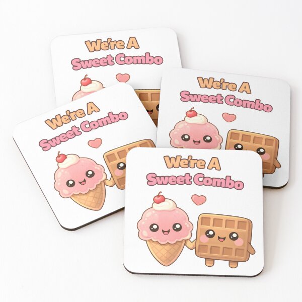 Item preview, Were A Sweet Combo Cute Ice Cream Waffle Love. designed and sold by The-T-In-Retro.