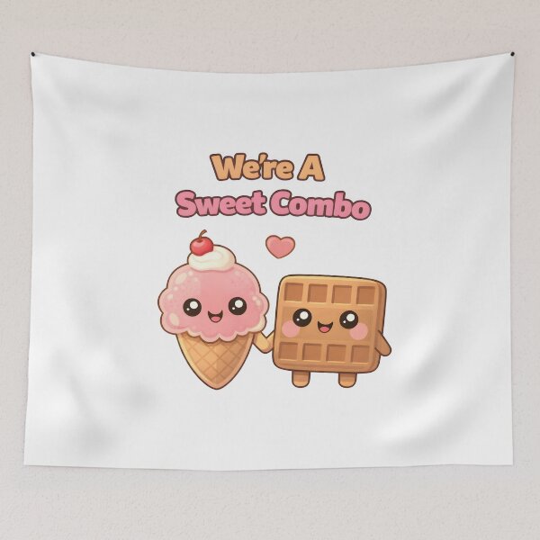Item preview, Were A Sweet Combo Cute Ice Cream Waffle Love. designed and sold by The-T-In-Retro.