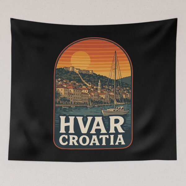 Item preview, Hvar Croatia Retro Vintage Travel designed and sold by TomFrontierArt.