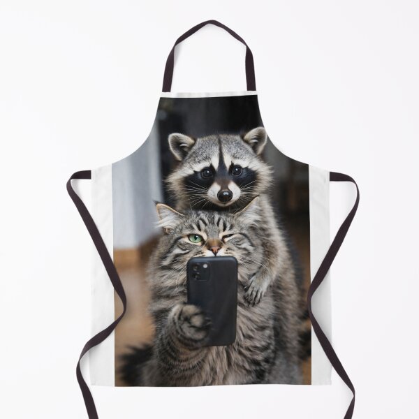 Item preview, Cat Taking Selfie with Raccoon T-Shirt | Funny Animal Selfie Cat & Trash Panda Graphic Tee designed and sold by Falconwolf.