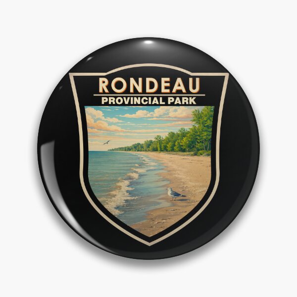 Item preview, Rondeau Provincial Park Canada Illustration Travel Art Badge designed and sold by KrisSidDesigns.