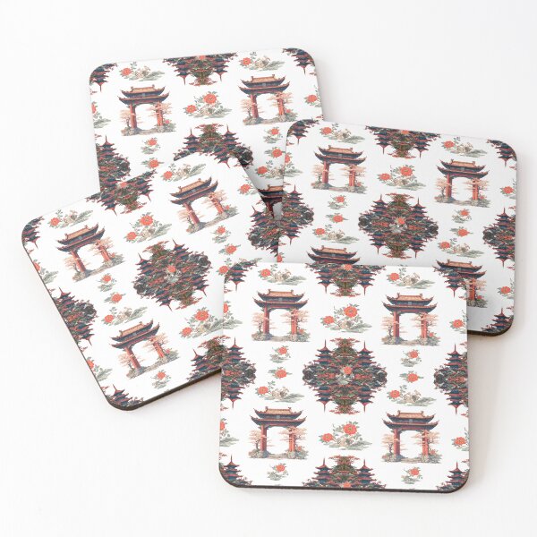 Item preview, Kanpai Friends with Temple Arch and pattern-theme designed and sold by GreyMoonForest.