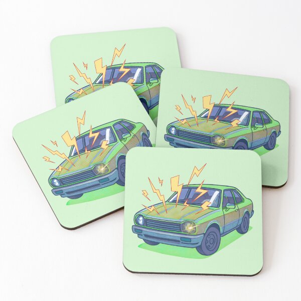 Item preview, Green Zoom Flash Car Lights Stickers Prints Posters Wall Art Magnet Home Coffee Cup Decoration TShirt Stationary Notebook Magnet Hat Kitchen Work School Office Redbubble Shop designed and sold by Saritas Boutique Shop.