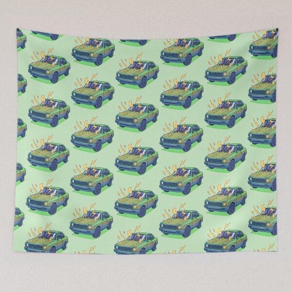 Item preview, Green Zoom Flash Car Lights Stickers Prints Posters Wall Art Magnet Home Coffee Cup Decoration TShirt Stationary Notebook Magnet Hat Kitchen Work School Office Redbubble Shop designed and sold by Saritas Boutique Shop.