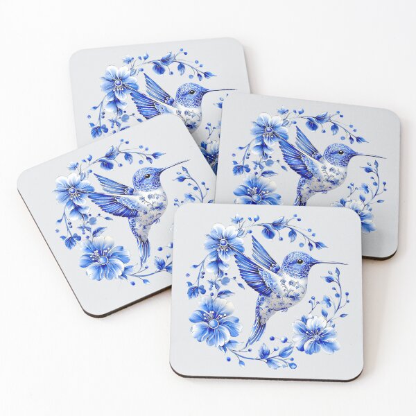 Item preview, Porcelain Blue Hummingbird 8 designed and sold by Dawne's Designs.
