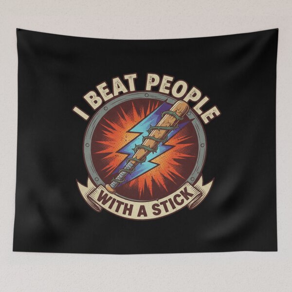 Item preview, I Beat People With A Stick - Funny Retro Sarcastic Graphic designed and sold by Wear Sculpt.