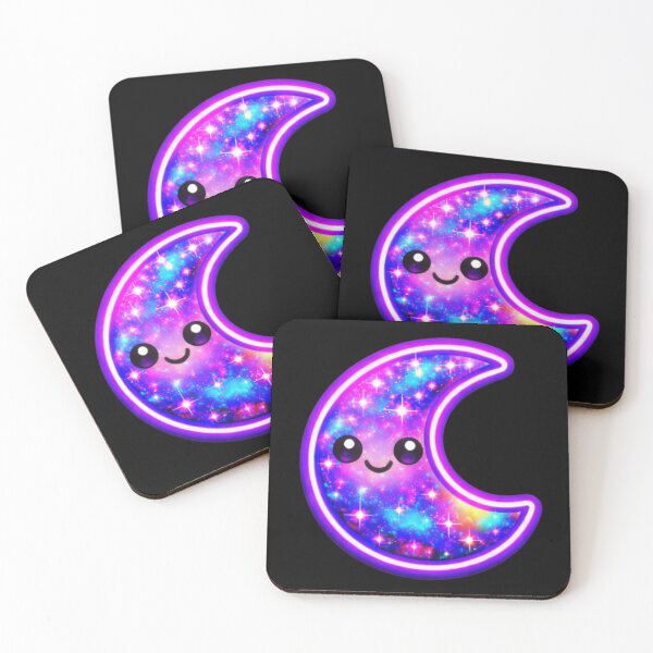 Item preview, Kawaii Crescent Moon with Celestial Glitter designed and sold by Questionable Taste.