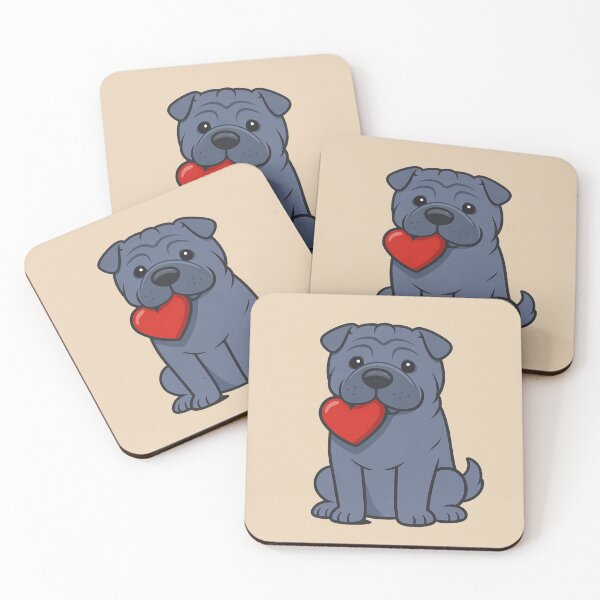 Item preview, Perro Shar-Pei sosteniendo un corazón designed and sold by pikes84.