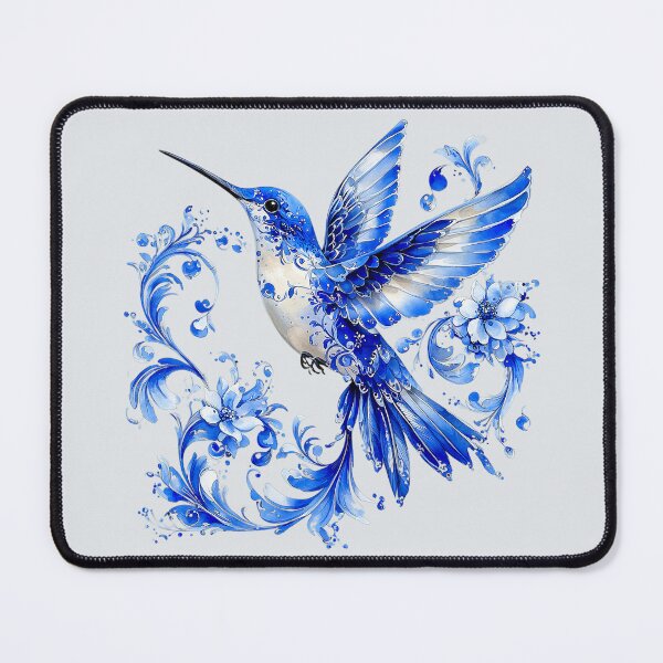 Item preview, Porcelain Blue Hummingbird 9 designed and sold by Dawne's Designs.