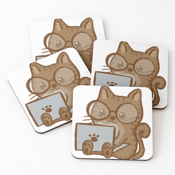 Item preview, studying cat designed and sold by TheHermitCrab.
