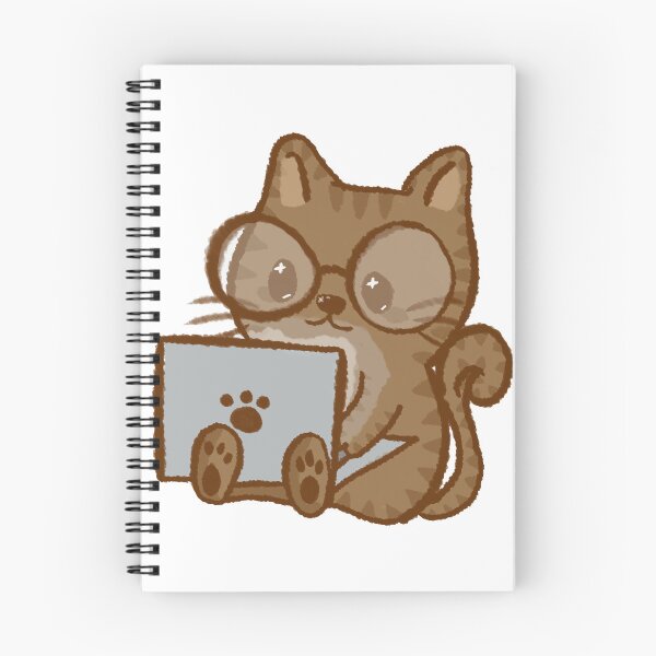 Item preview, studying cat designed and sold by TheHermitCrab.