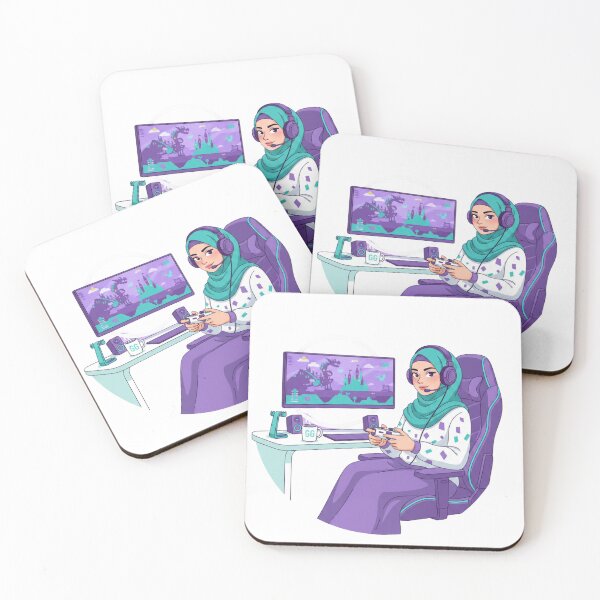 Item preview, Hijabi Gamer Girl – Modest Gaming Illustration & Quote Design designed and sold by yadine.