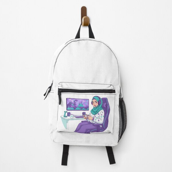 Item preview, Hijabi Gamer Girl – Modest Gaming Illustration & Quote Design designed and sold by yadine.