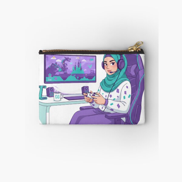 Item preview, Hijabi Gamer Girl – Modest Gaming Illustration & Quote Design designed and sold by yadine.