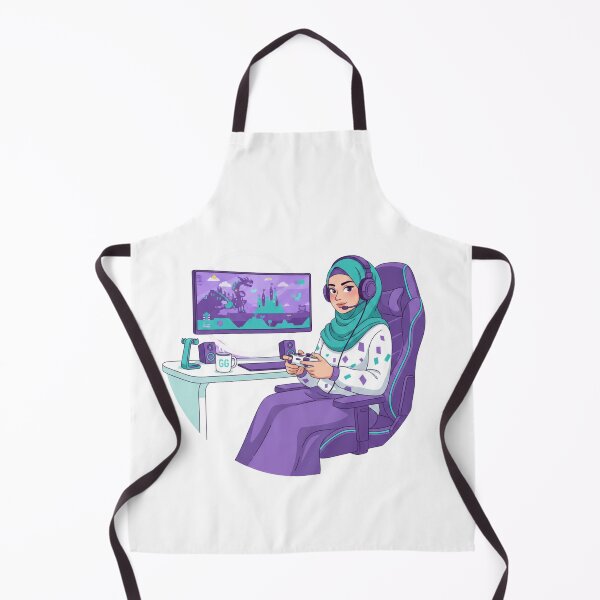 Item preview, Hijabi Gamer Girl – Modest Gaming Illustration & Quote Design designed and sold by yadine.