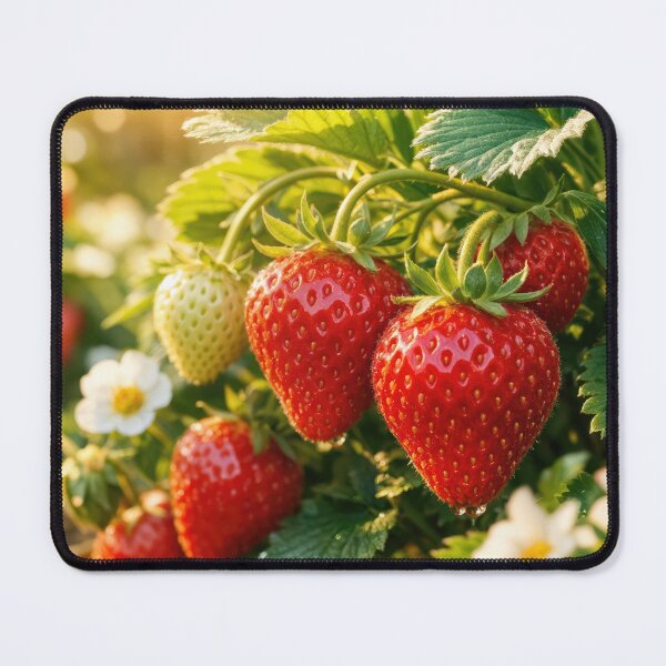 Item preview, Ripe Strawberries and Blossoms in Sunlight designed and sold by Maria Dryfhout.