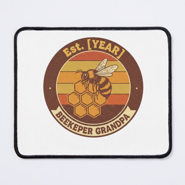 Item preview, Est Year Beekeeper Grandpa – Vintage Honey Bee Retro Badge Gift designed and sold by YK SHOP.