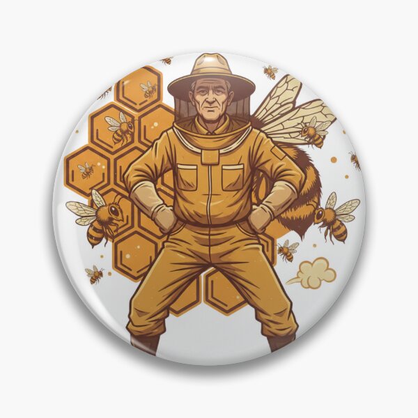 Item preview, Keeping It Real Old School Beekeeper – Vintage Honey Bee Design designed and sold by YK SHOP.