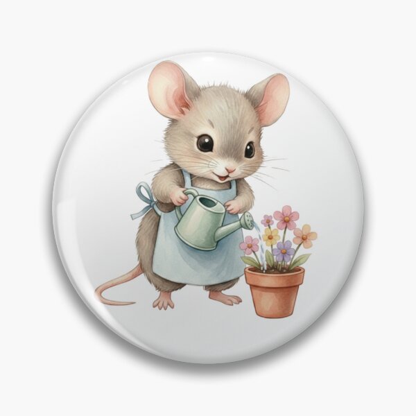 Item preview, Cute Mouse Watering Flowers -  Cute Mouse & Hobbies Series designed and sold by EnlightArt.
