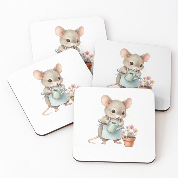 Item preview, Cute Mouse Watering Flowers -  Cute Mouse & Hobbies Series designed and sold by EnlightArt.