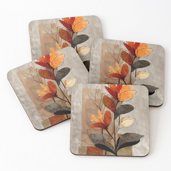 Item preview, Warm earth tones, abstract leaves – modern wall art designed and sold by Clarity-Vault.