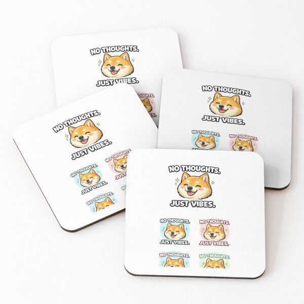 Item preview, No Thoughts Just Vibes Shiba Inu Meme designed and sold by MemeArt42069.