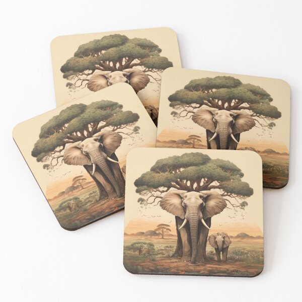 Item preview, Ubuntu I am because we are - Elephants and Baobab designed and sold by Thunderg1rl.