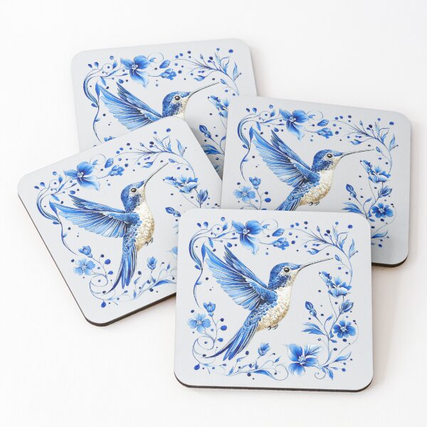 Item preview, Porcelain Blue Hummingbird 16 designed and sold by Dawne's Designs.