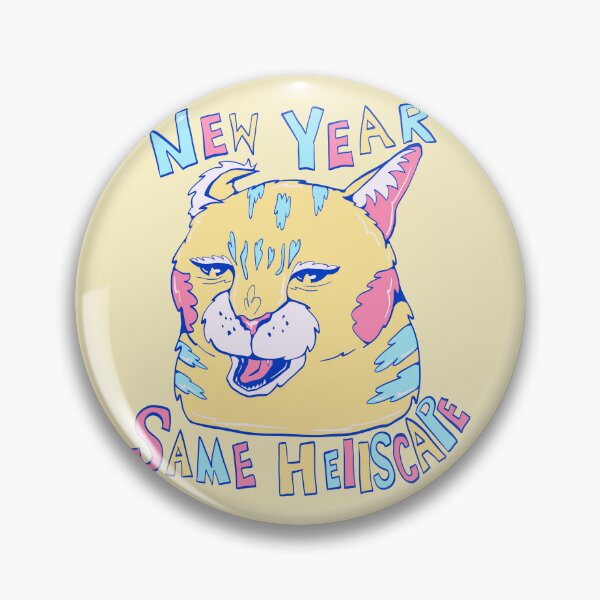 Item preview, new year same hellscape- happy new year cat art designed and sold by crestfallenmermaid.
