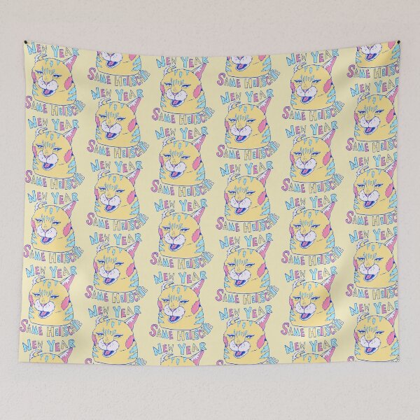 Item preview, new year same hellscape- happy new year cat art designed and sold by crestfallenmermaid.