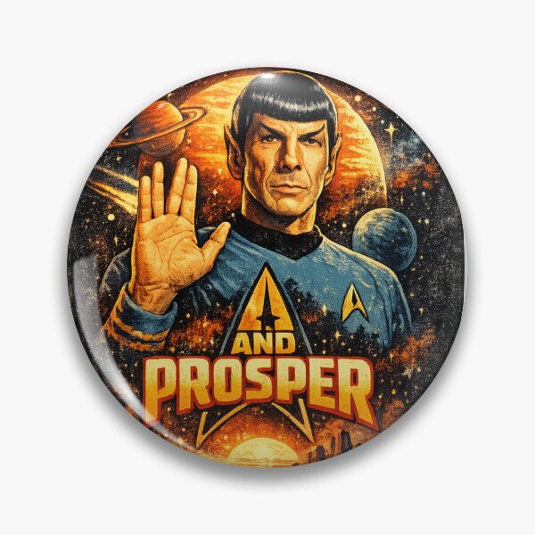 Item preview, Spock Live Long and Prosper - Vulcan Salute – Retro Star Trek Vulcan Salute Space Art designed and sold by Kate1art.