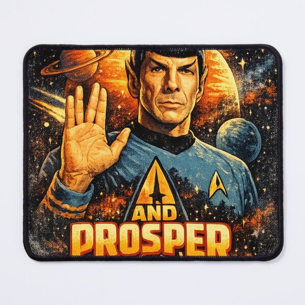 Item preview, Spock Live Long and Prosper - Vulcan Salute – Retro Star Trek Vulcan Salute Space Art designed and sold by Kate1art.
